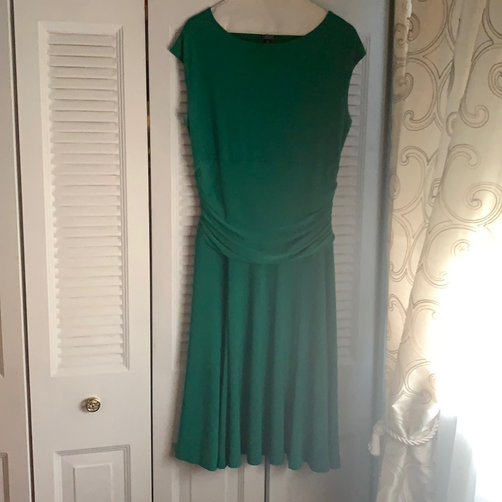 Green Knee Length Midi Dress